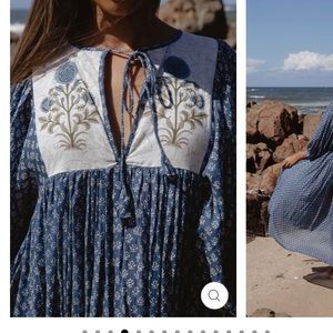 NWT Daughters of India Kyra Midi Dress ~ Blue Carnation